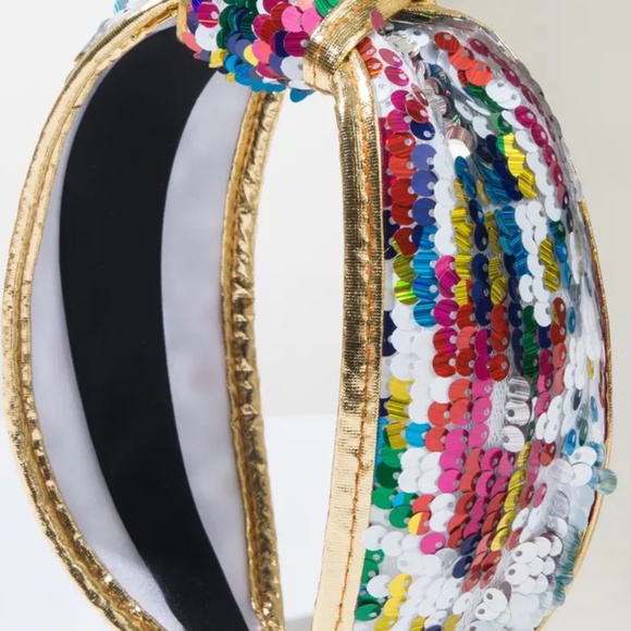 White Colorful Sequin Headband - Picture 2 of 5